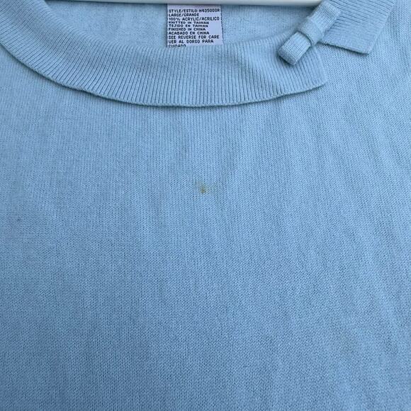 Sag Harbor Light Blue 3/4 Sleeve Knit Top - Size L - Picture 6 of 6